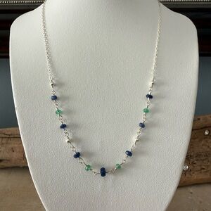 Handcrafted Emerald & Sapphire Necklace